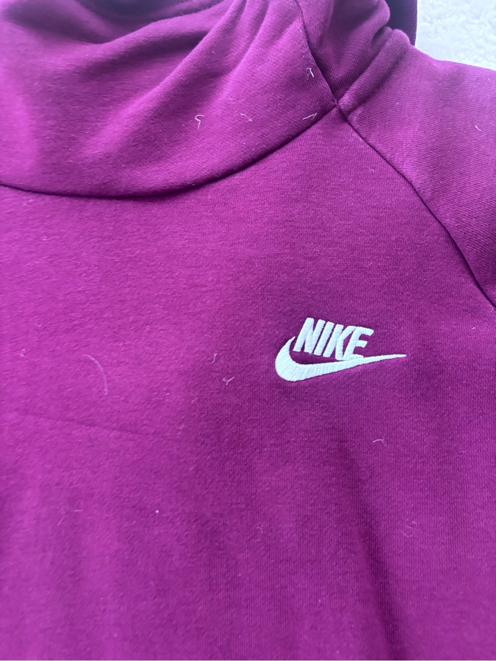 Nike Women’s Maroon Cowl Neck Fleece Pullover - Picture 4 of 5